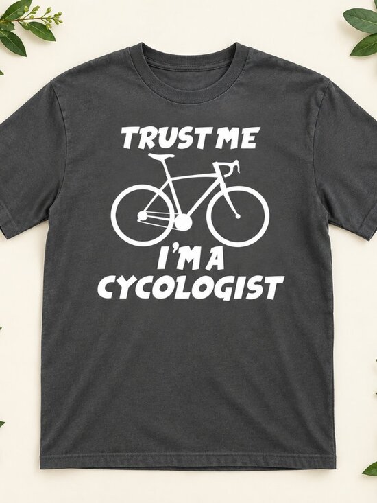 Boutique Tops - Trust Me I’m a Cycologist T-Shirt Charcoal Funny Cycling Bike Pun Tee Unisex